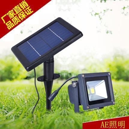 AE照太阳能灯投射灯泛光灯家用庭院灯户外防水路灯墙壁灯led投光灯 3W太阳能投光灯明